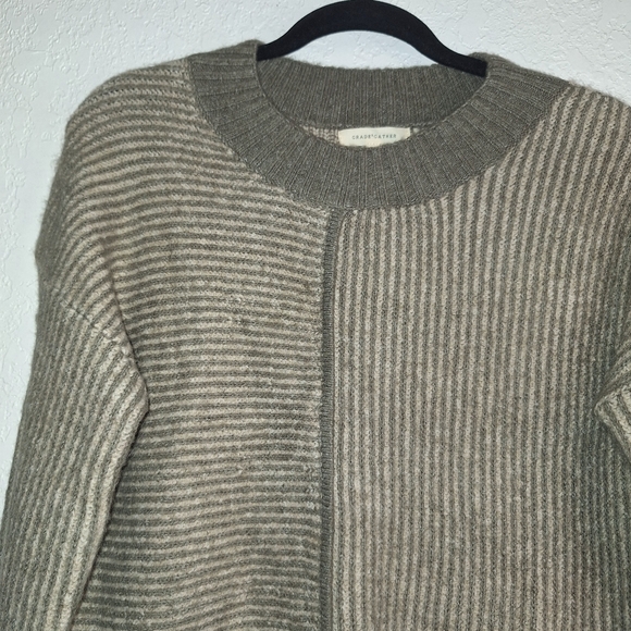 Grade And Gather Stripe Soft Knit Pullover Sweater Size Small Gray - Picture 3 of 9